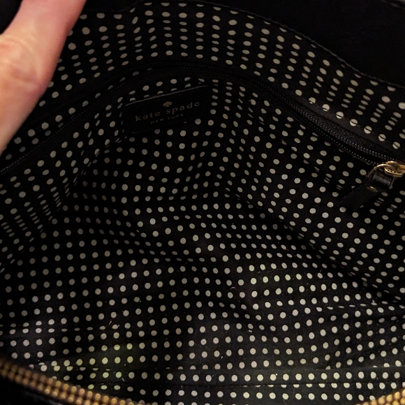 KATE SPADE/ VILLABELLA QUINN AVENUE BLACK BEIGE BOW SHOULDER BAG - Picture 12 of 13